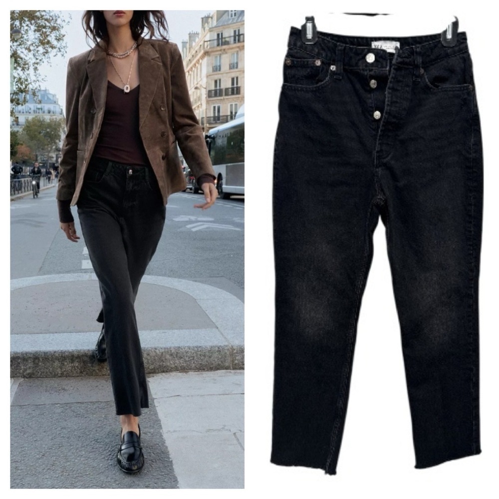 Zara mom high waisted Black Women's Jeans size US 2